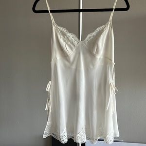 Victoria Secret Vintage Camisole Cream Silk with Lace Trim